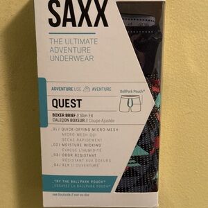 SAXX Quest Boxer Briefs - Black with Vibrant Pattern